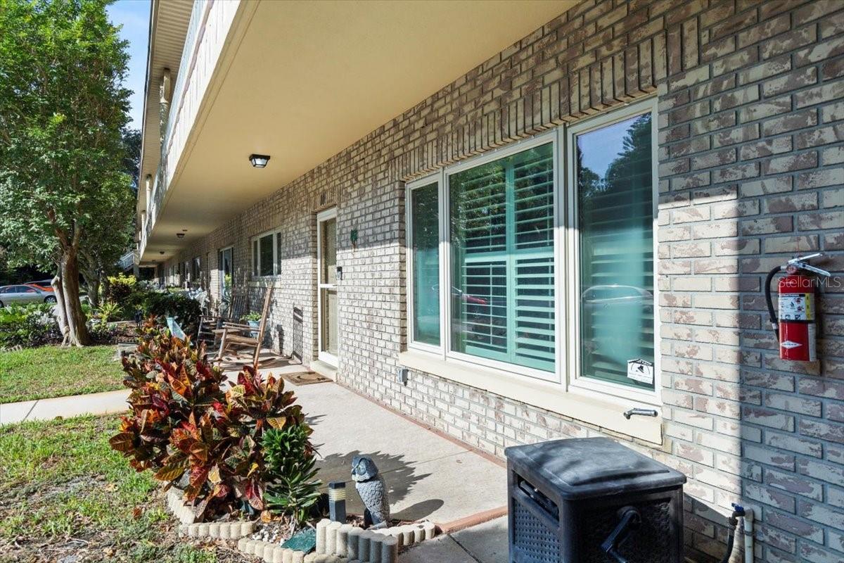 View of front porch area; great for chairs, hanging out, visiting with neighbors.