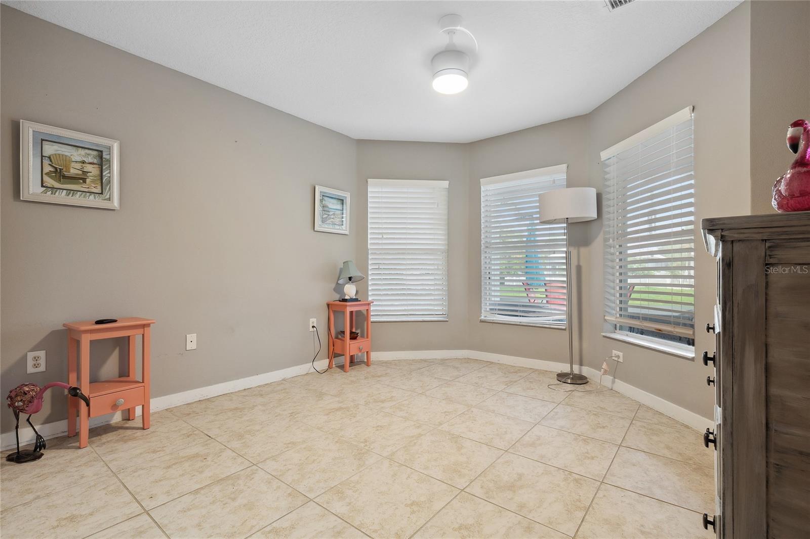 2nd Bedroom situated  on a split level .downstairs for added privacy and separation.