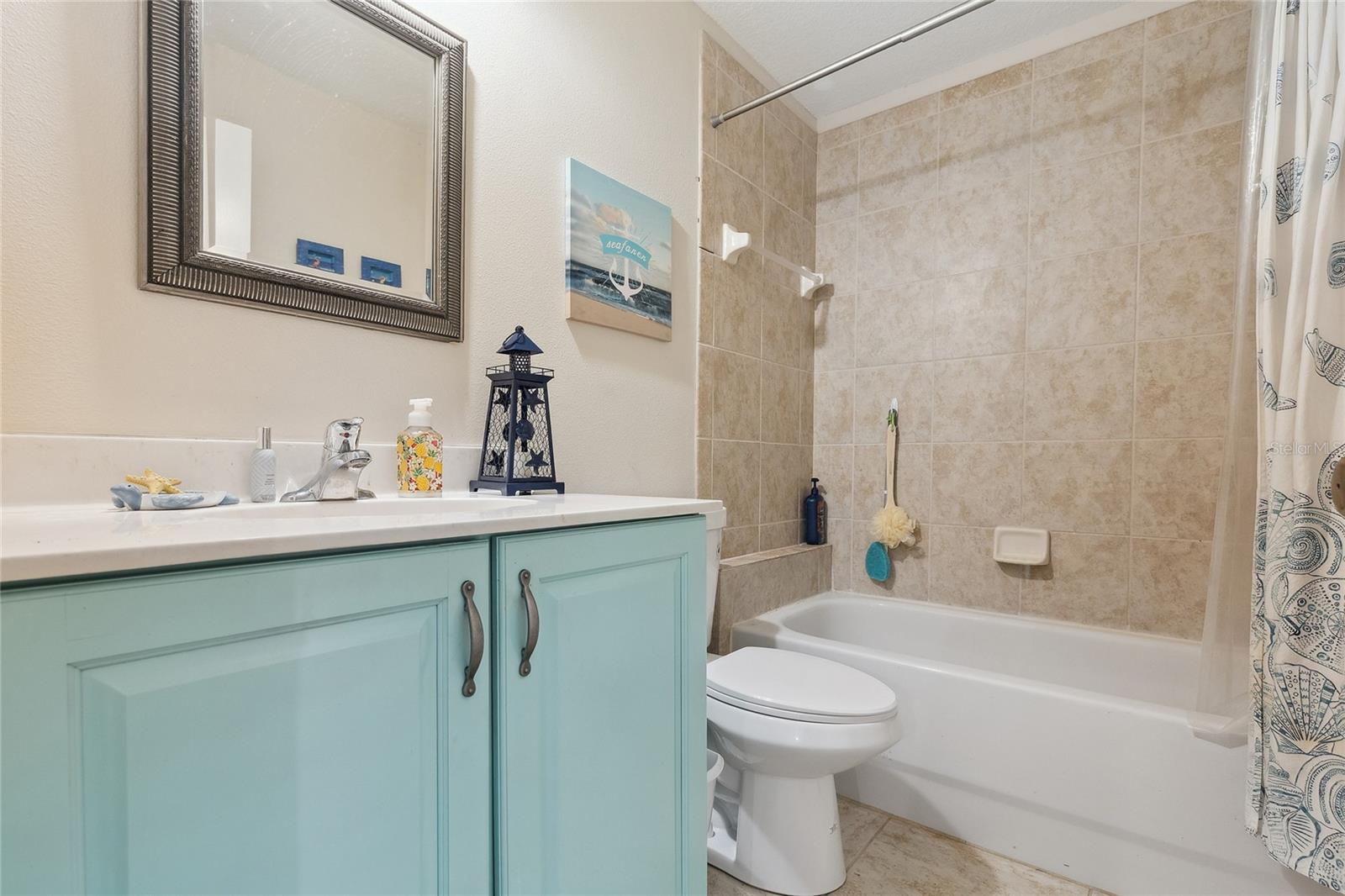 Full size bathroom on lower level.
