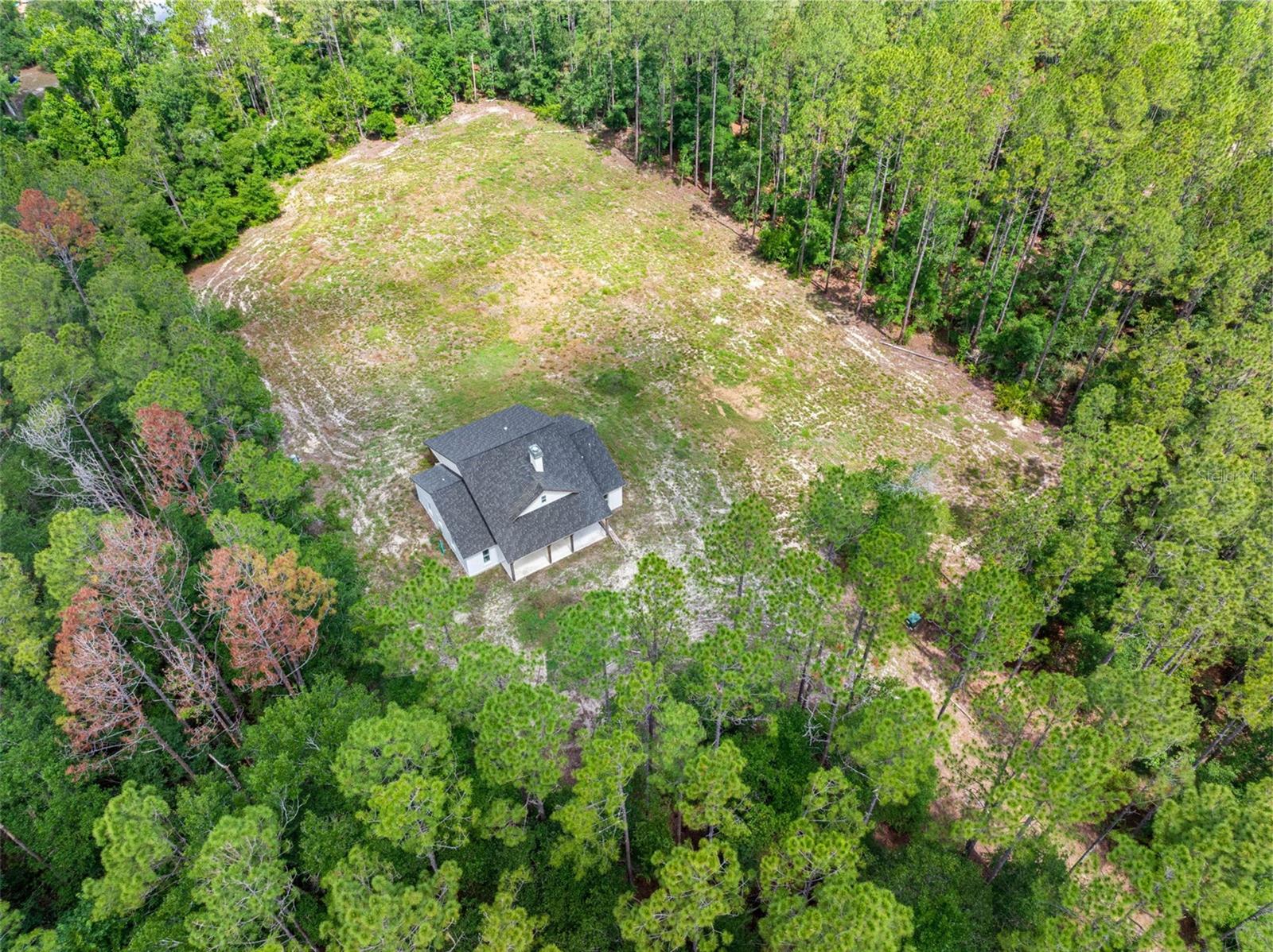 Aerial from front of property