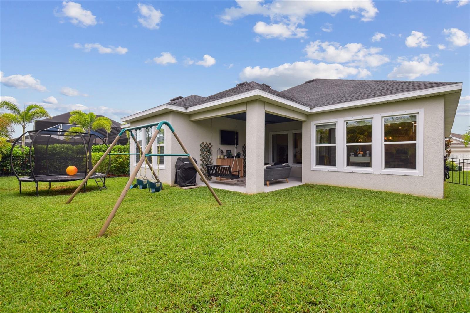 Private fenced yard