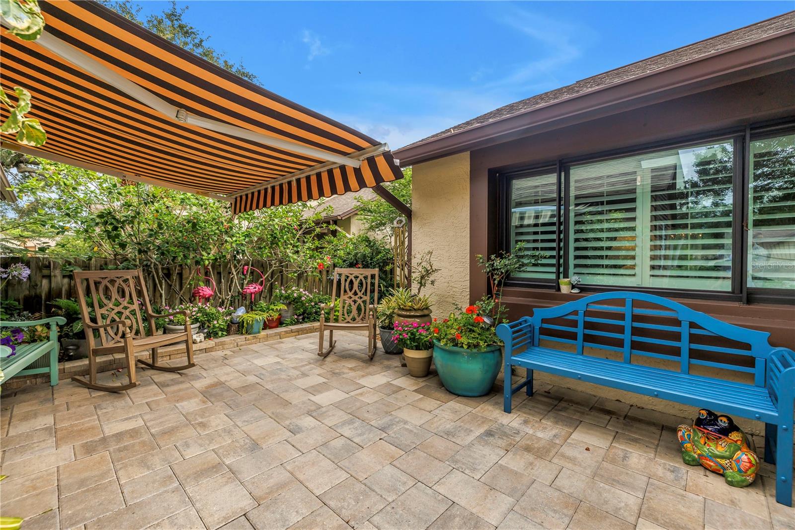 Paved Patio With Awning