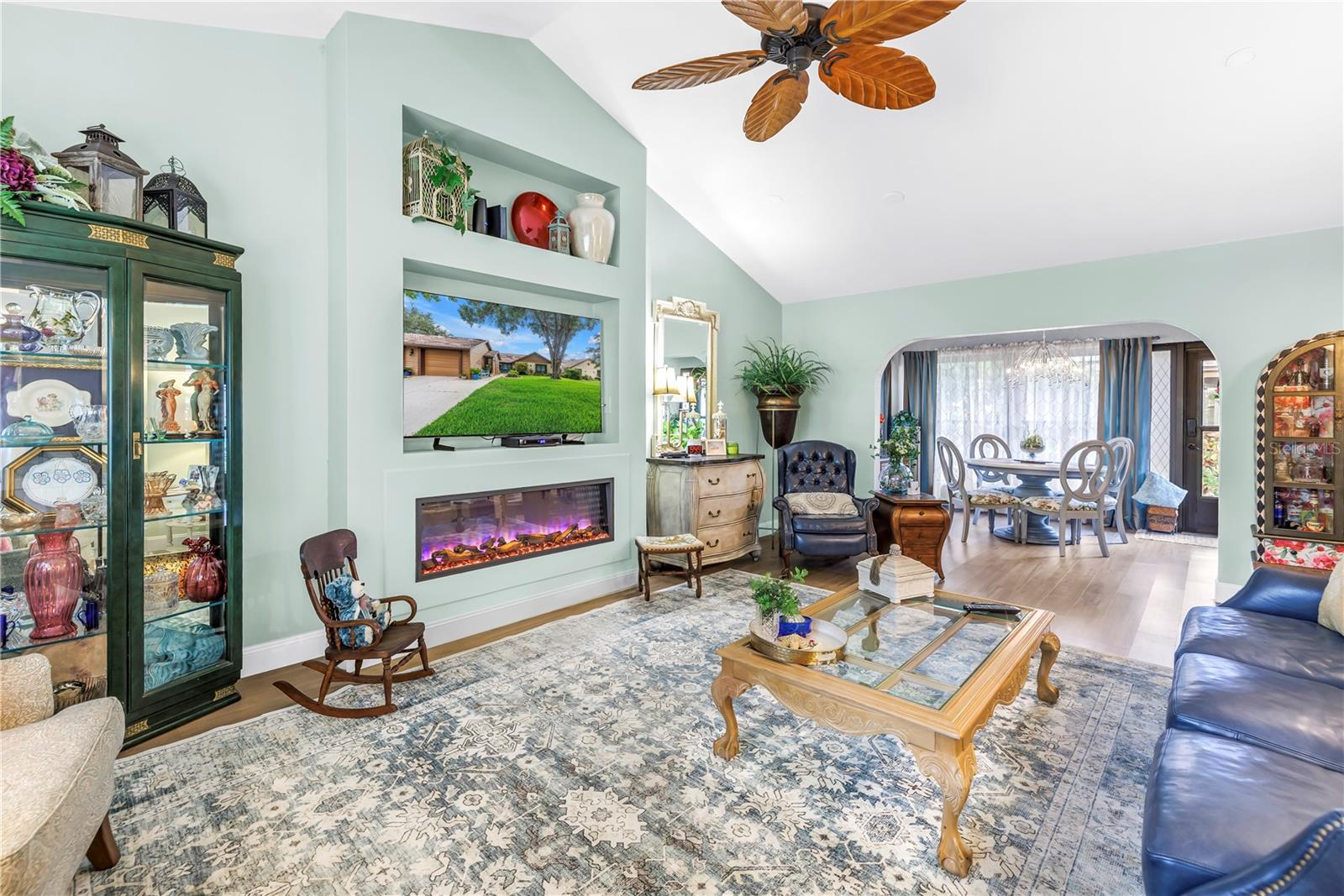 Gorgeous Great Room With Electric Fireplace