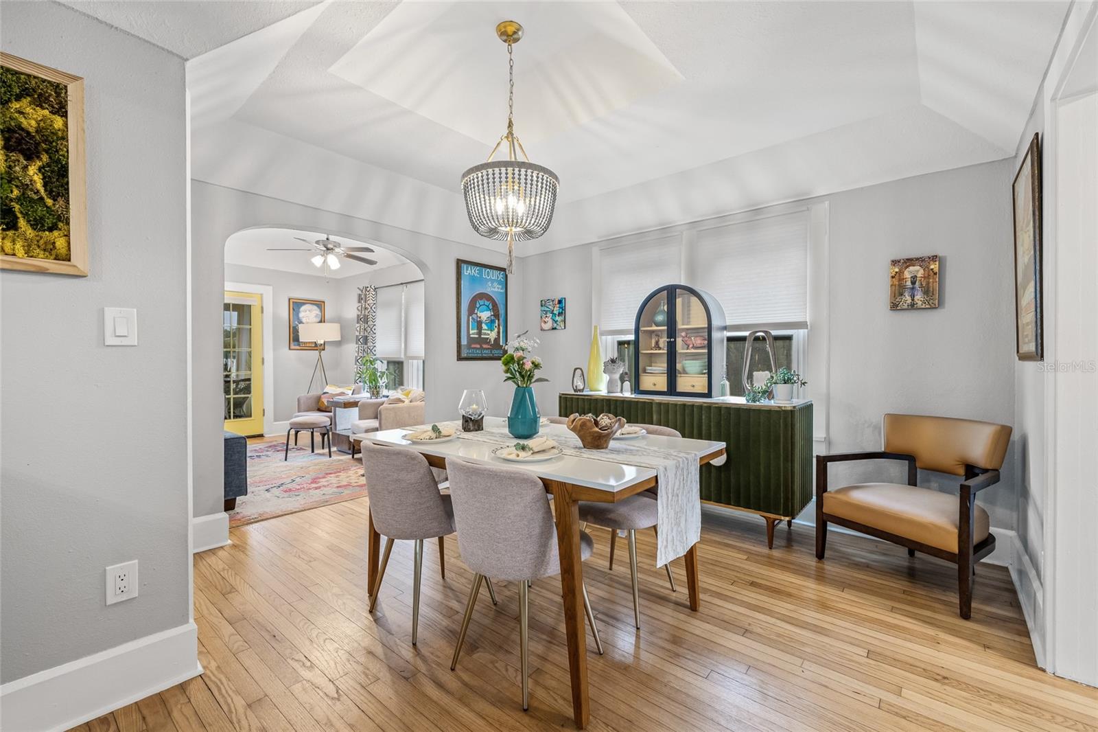 From every angle, the dining area is inviting and spacious, where many great conversations and memories can be shared.
