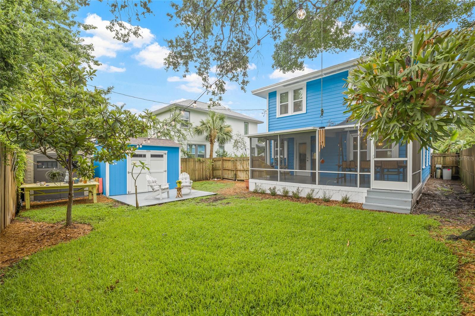 The backyard has ample room to be your personal retreat, your entertainment space, and playground.