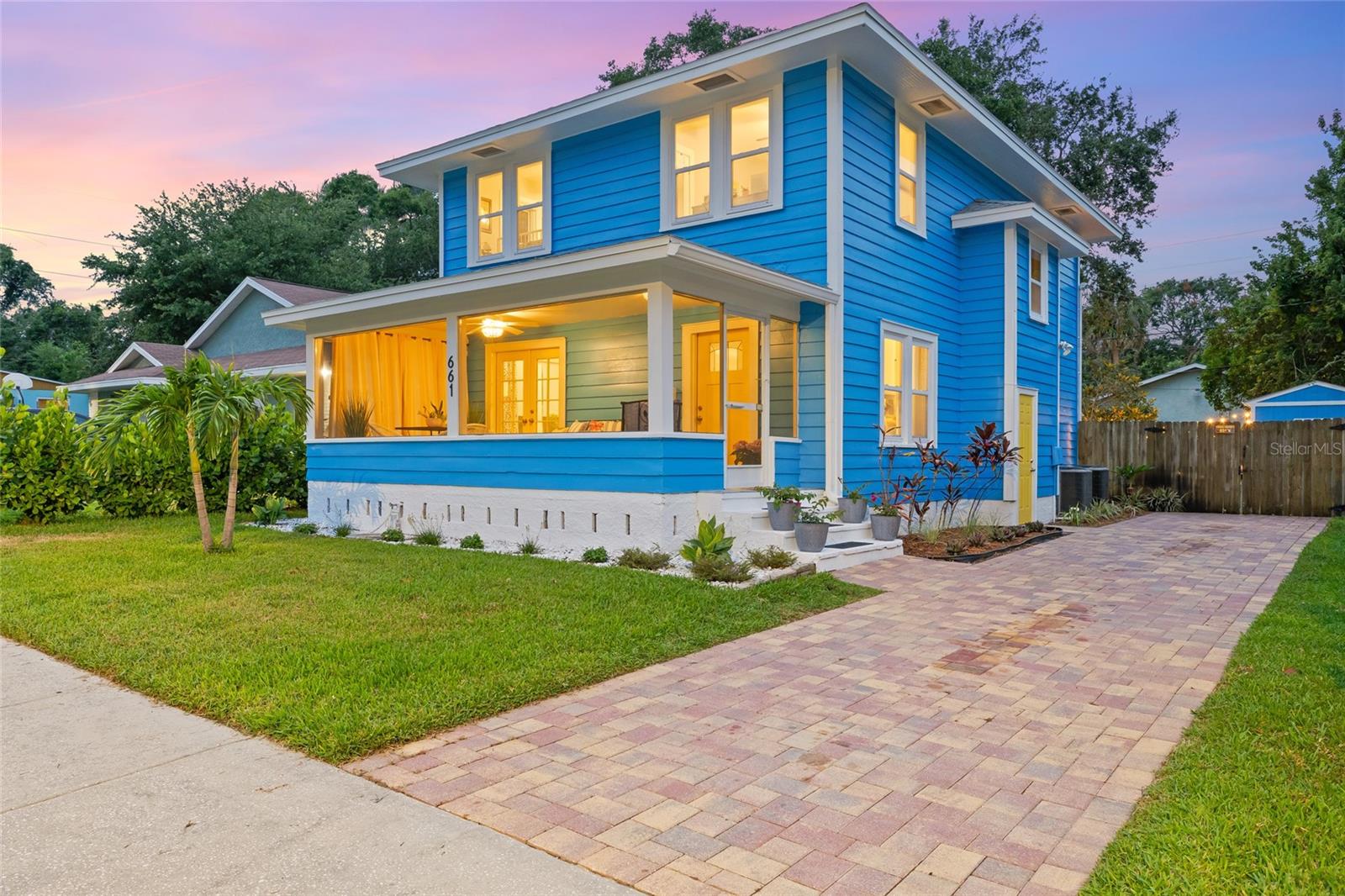 Especially at twilight, this home emanates its welcoming and soothing heartbeat.