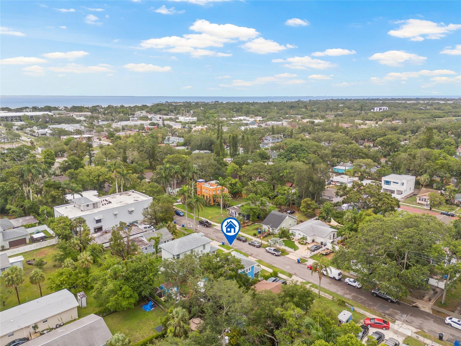 Overhead view looking to the southeast.