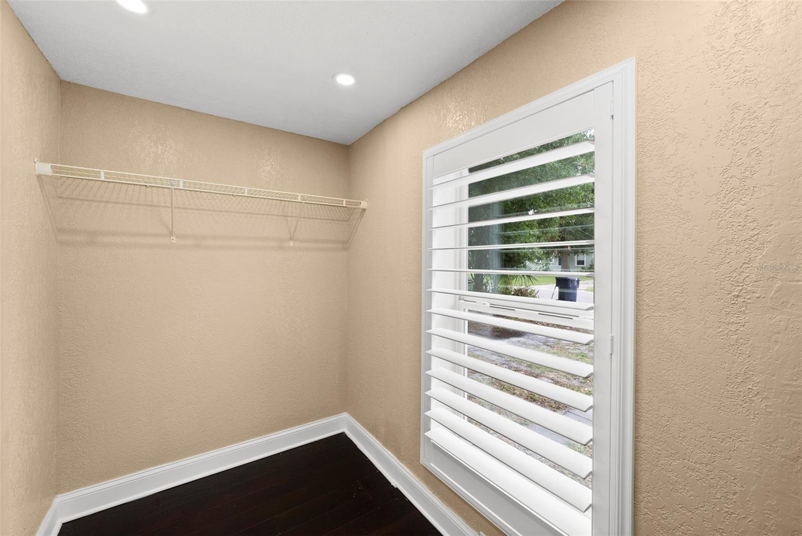 One side of primary closet
