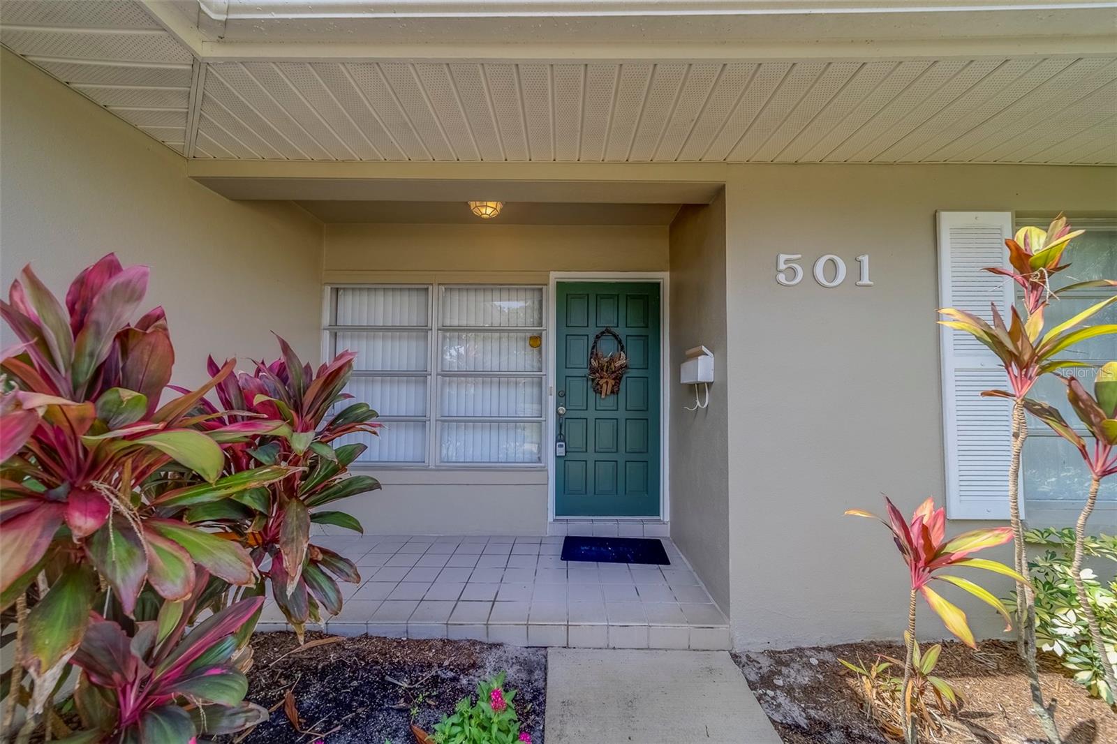 Covered front door entrance