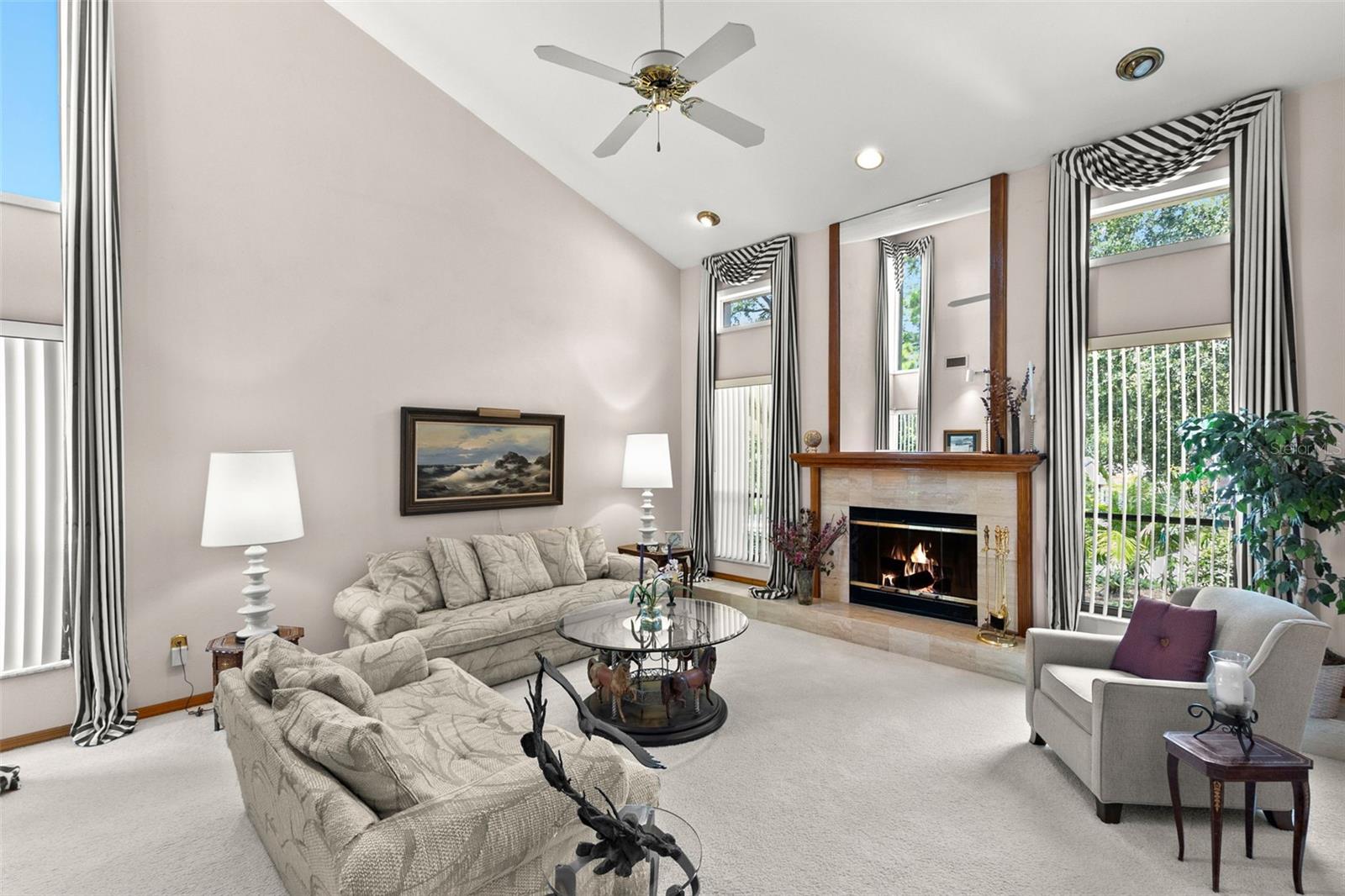 LIVING ROOM W/BEAUTIFUL DRAPES
