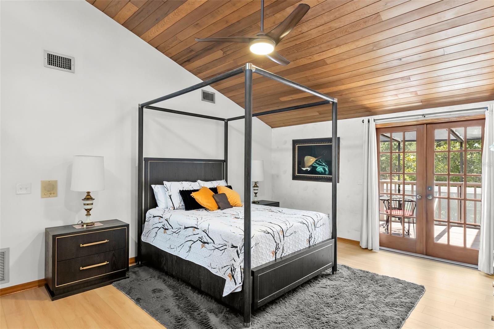 PRIMARY BEDROOM CEDAR CEILING
