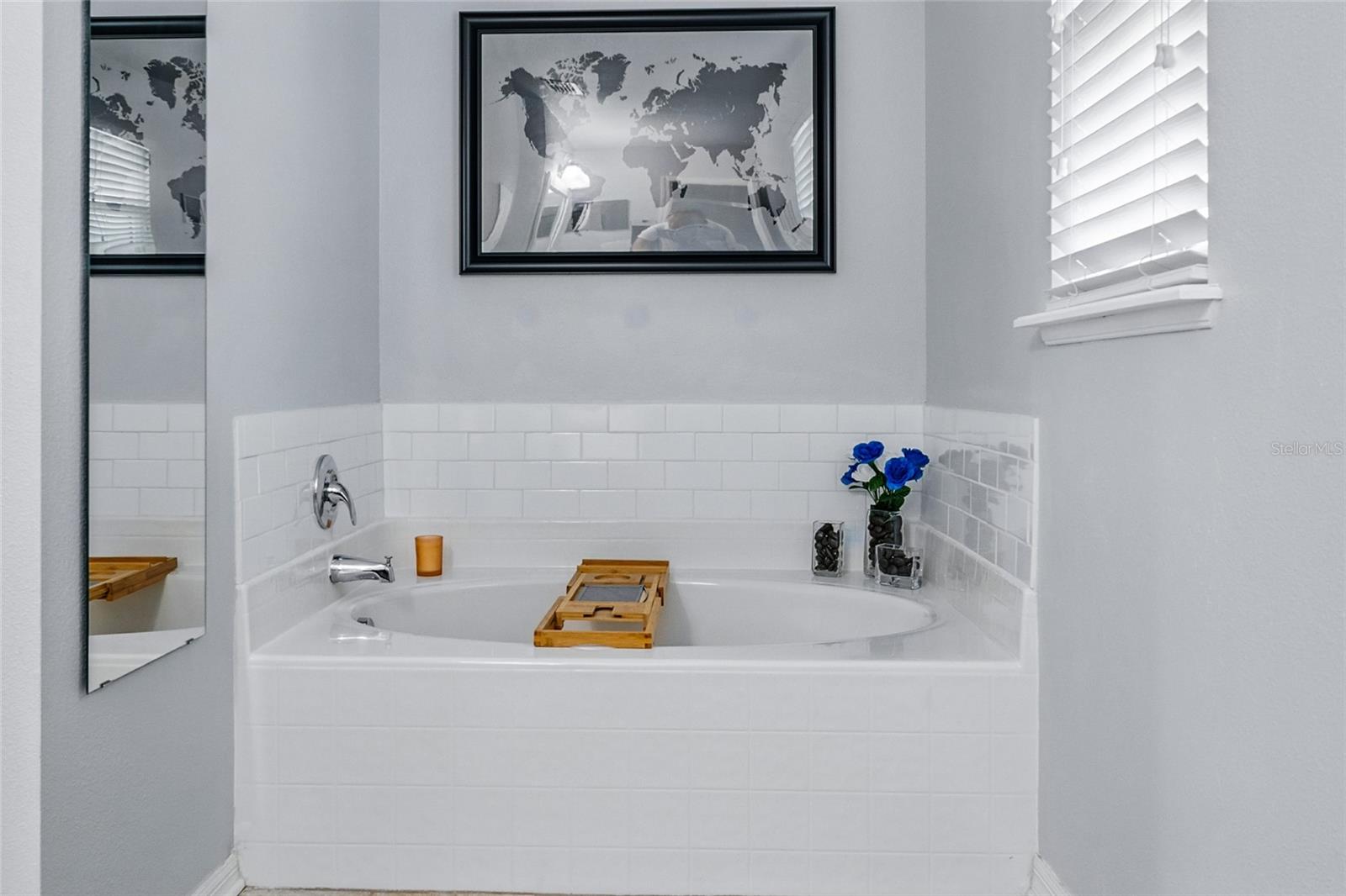 Soaking Tub in the Primary Bathroom.