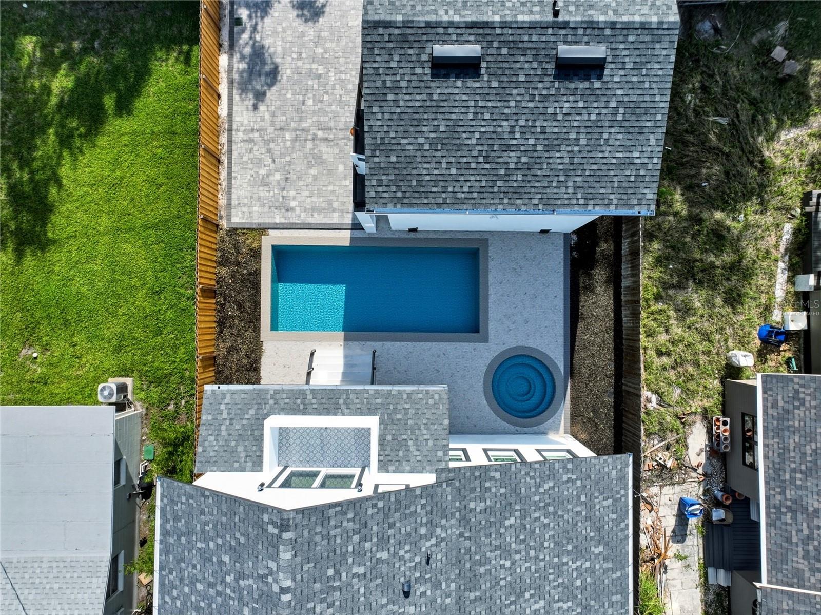 Pool is virtually staged