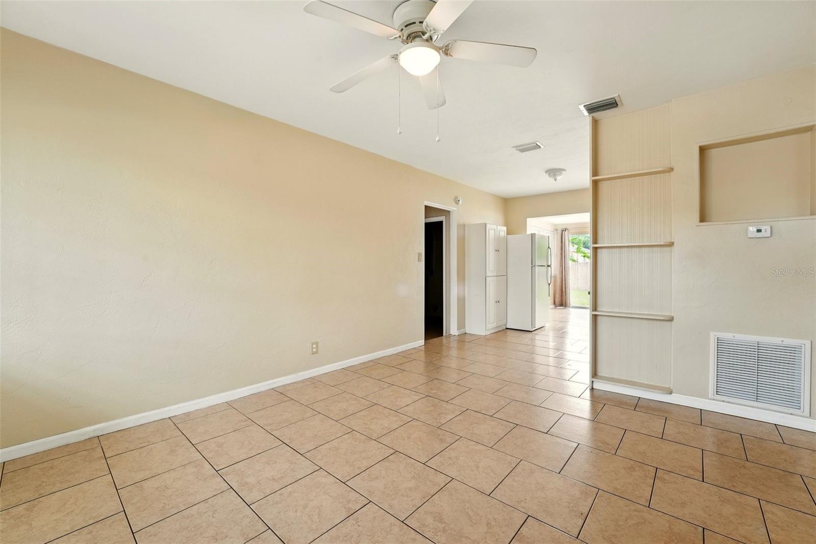 Living Room, Kitchen view