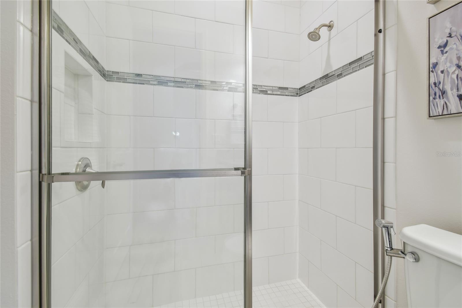 walk in shower, main floor