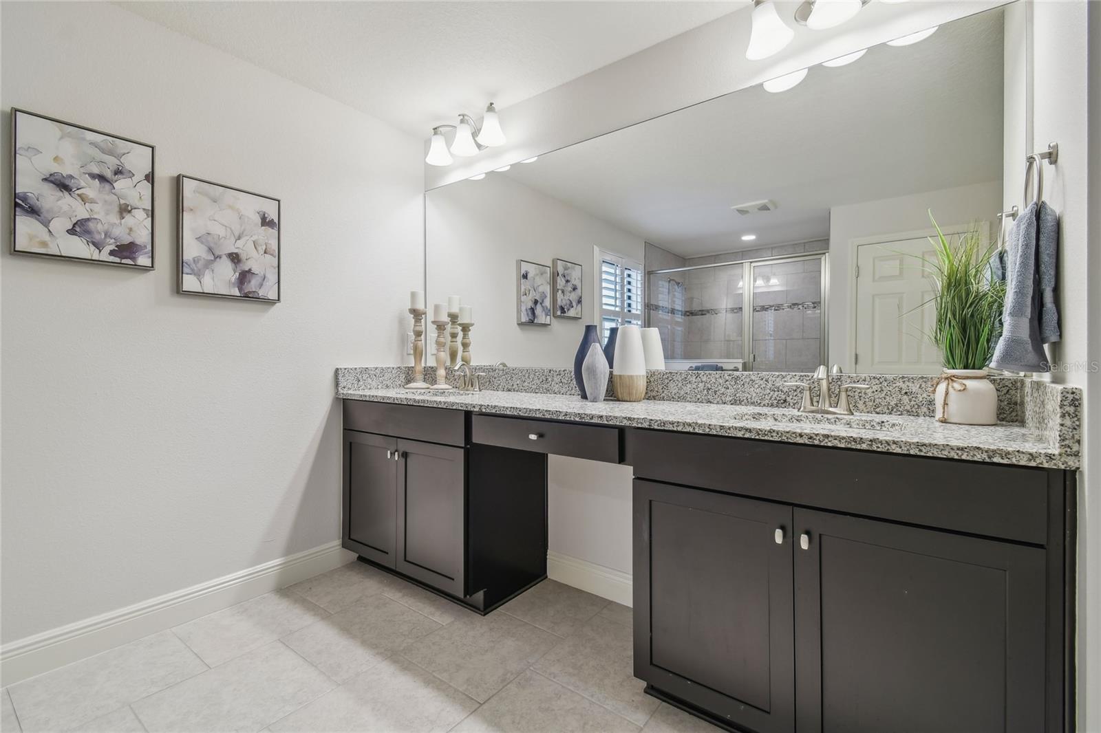 Large vanity, dual sinks