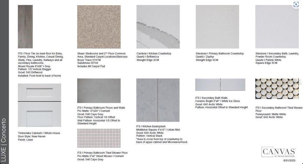 Design Selections ~ Home is under construction, selections are subject to change