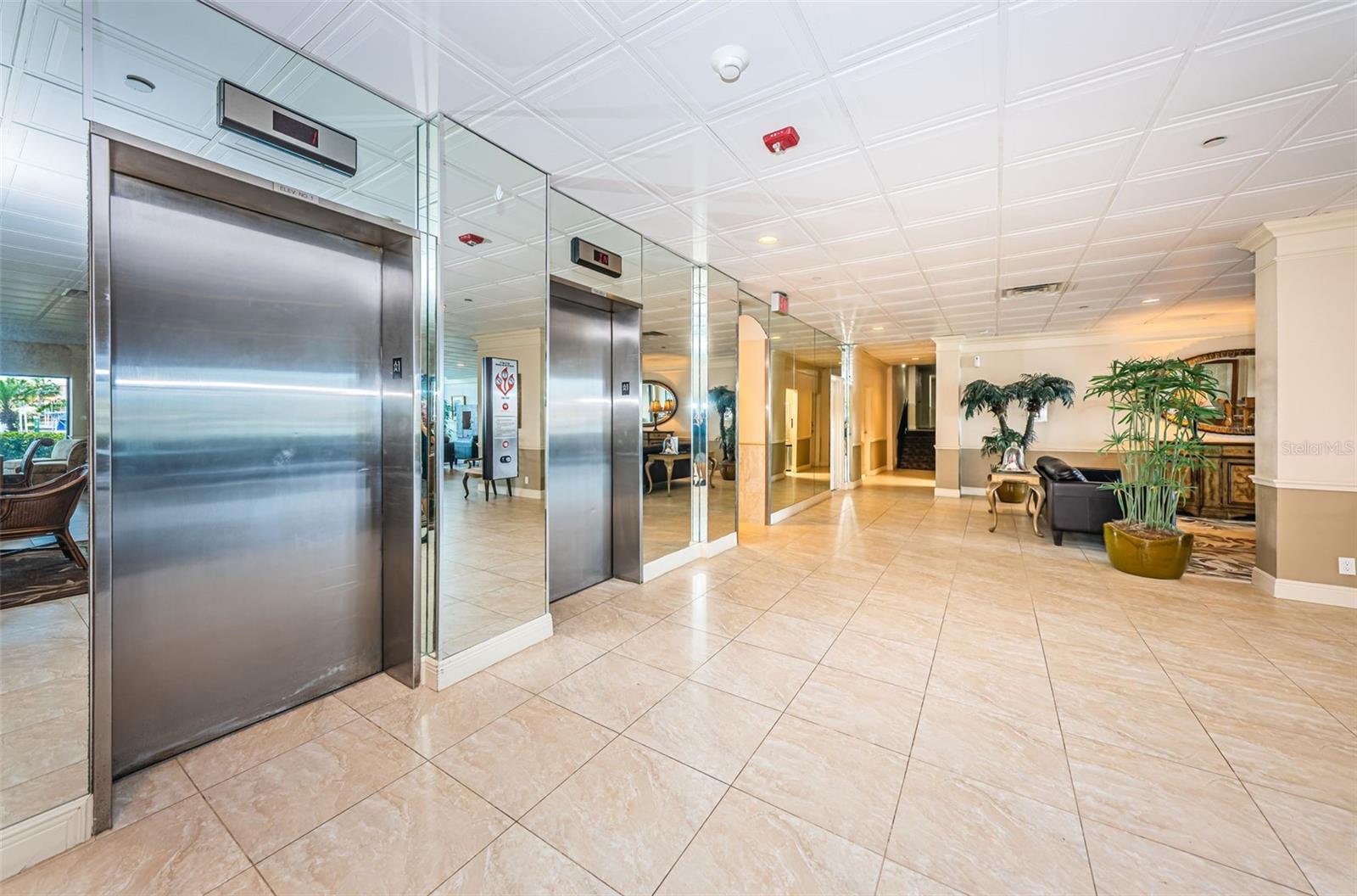 Double Lobby Elevators 1621 Gulf Blvd, Unit 407, Clearwater Beach, FL