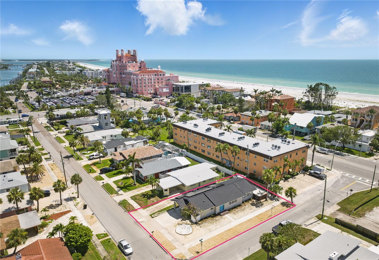 Large Corner Lot - Aerial View, Steps from the Don CeSar and Gorgeous sands of St pete Beach.