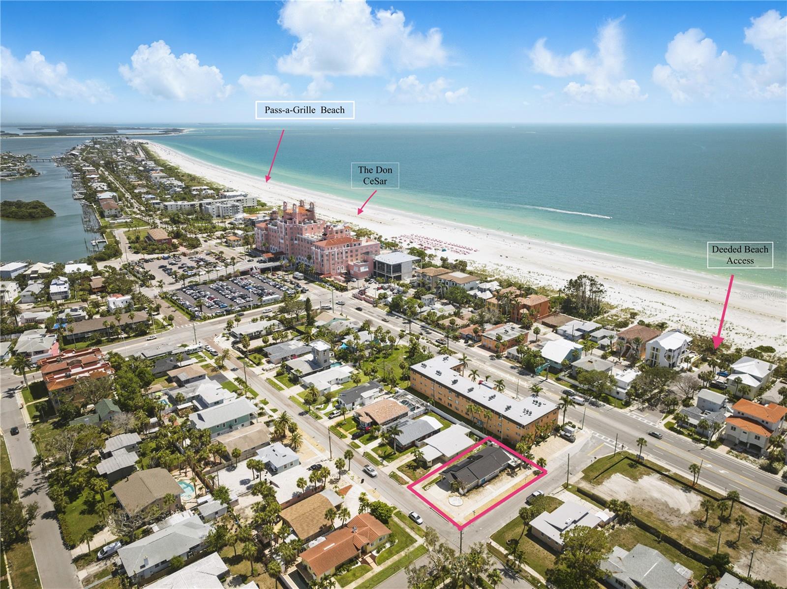 Located steps from St Pete Beach, the Don CeSar and Pass-a-Grille Beach.