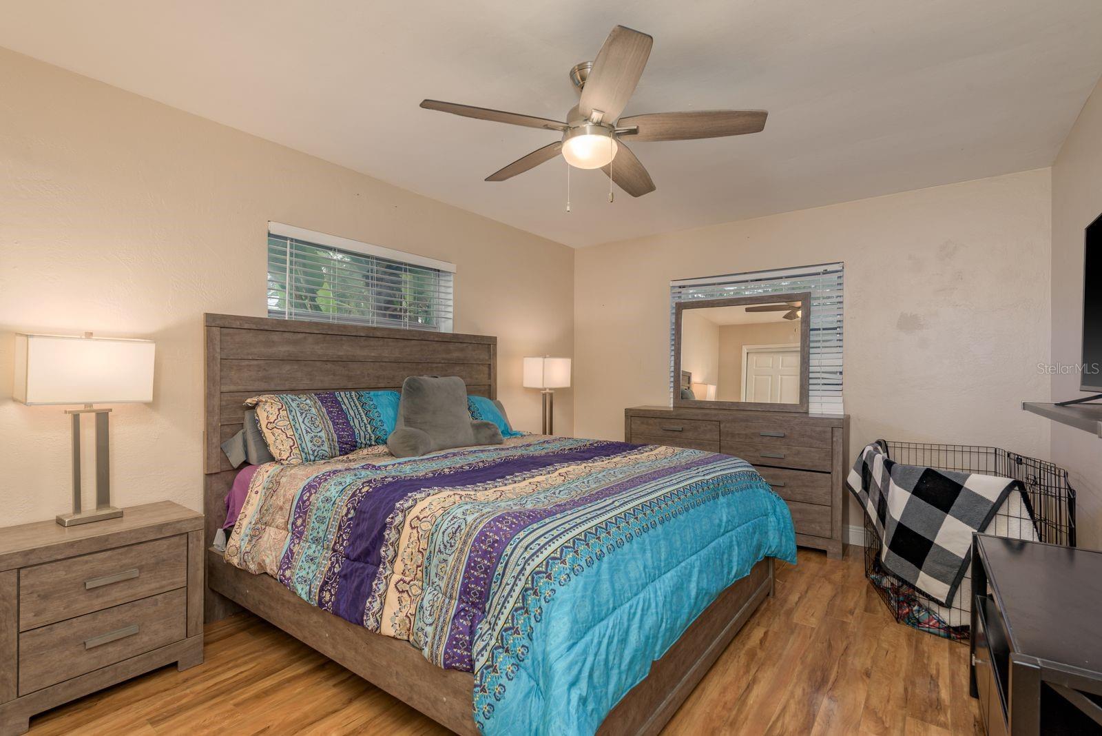 Primary Bedroom with laminate flooring!