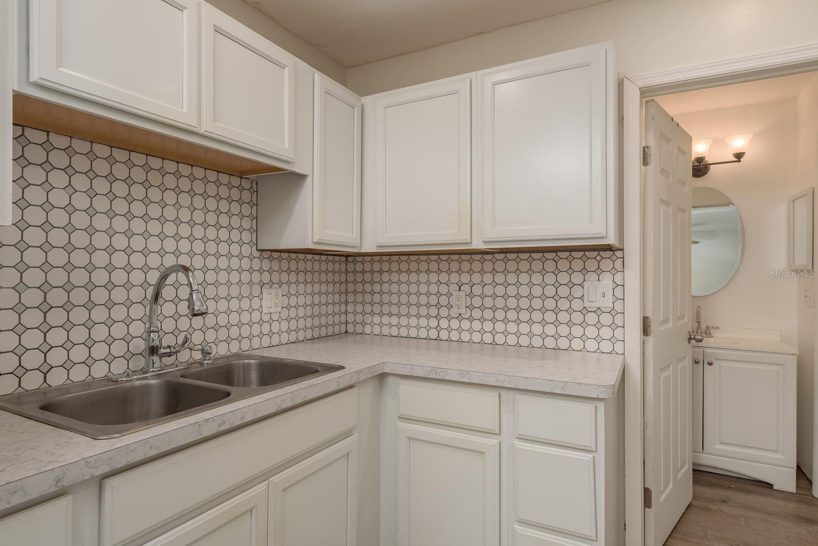 Kitchen with lots of storage.