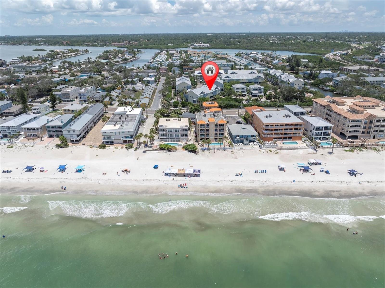 Across the street from the Gulf
