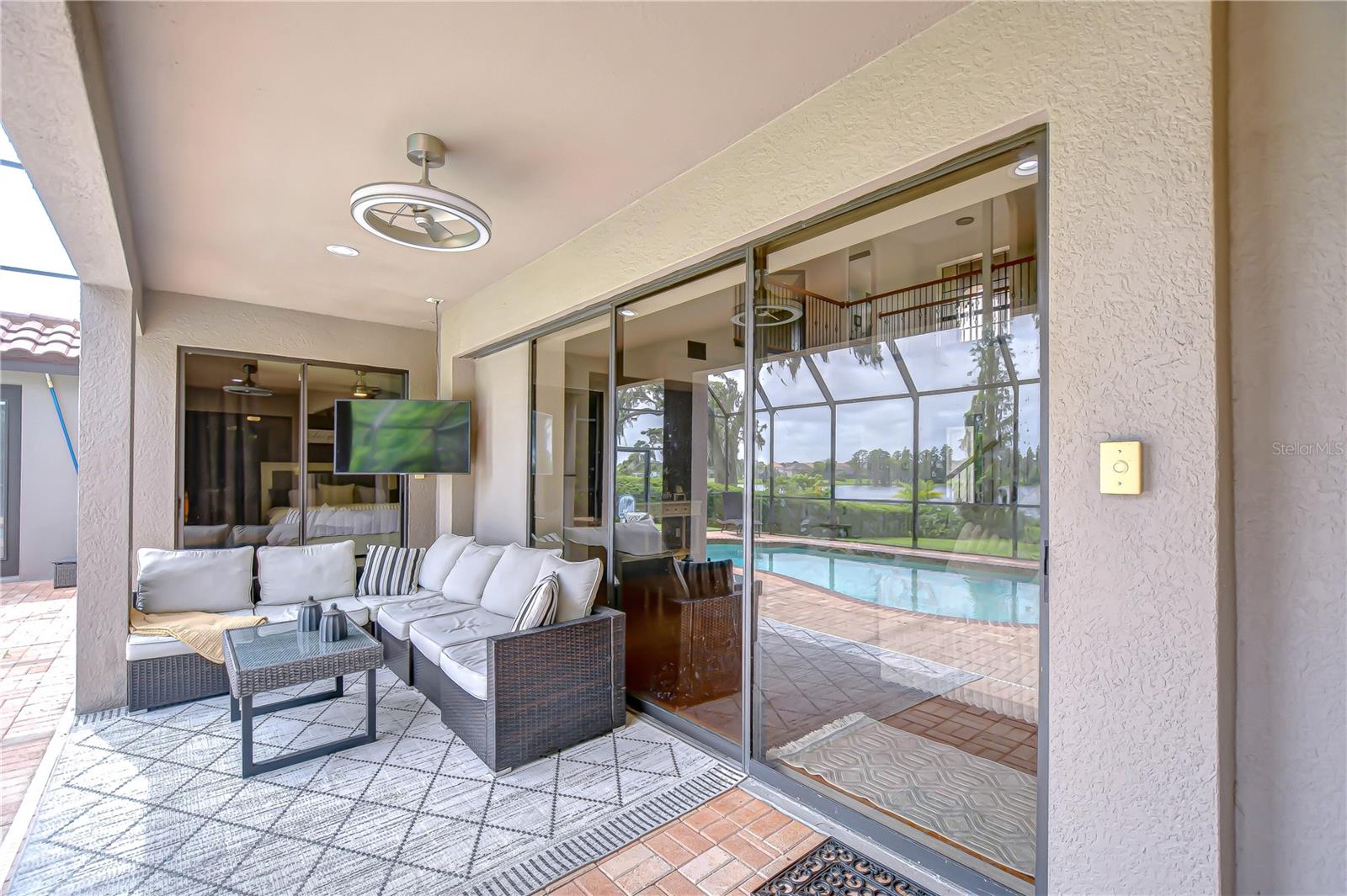 Relax after a long day in the pool on your covered lanai!
