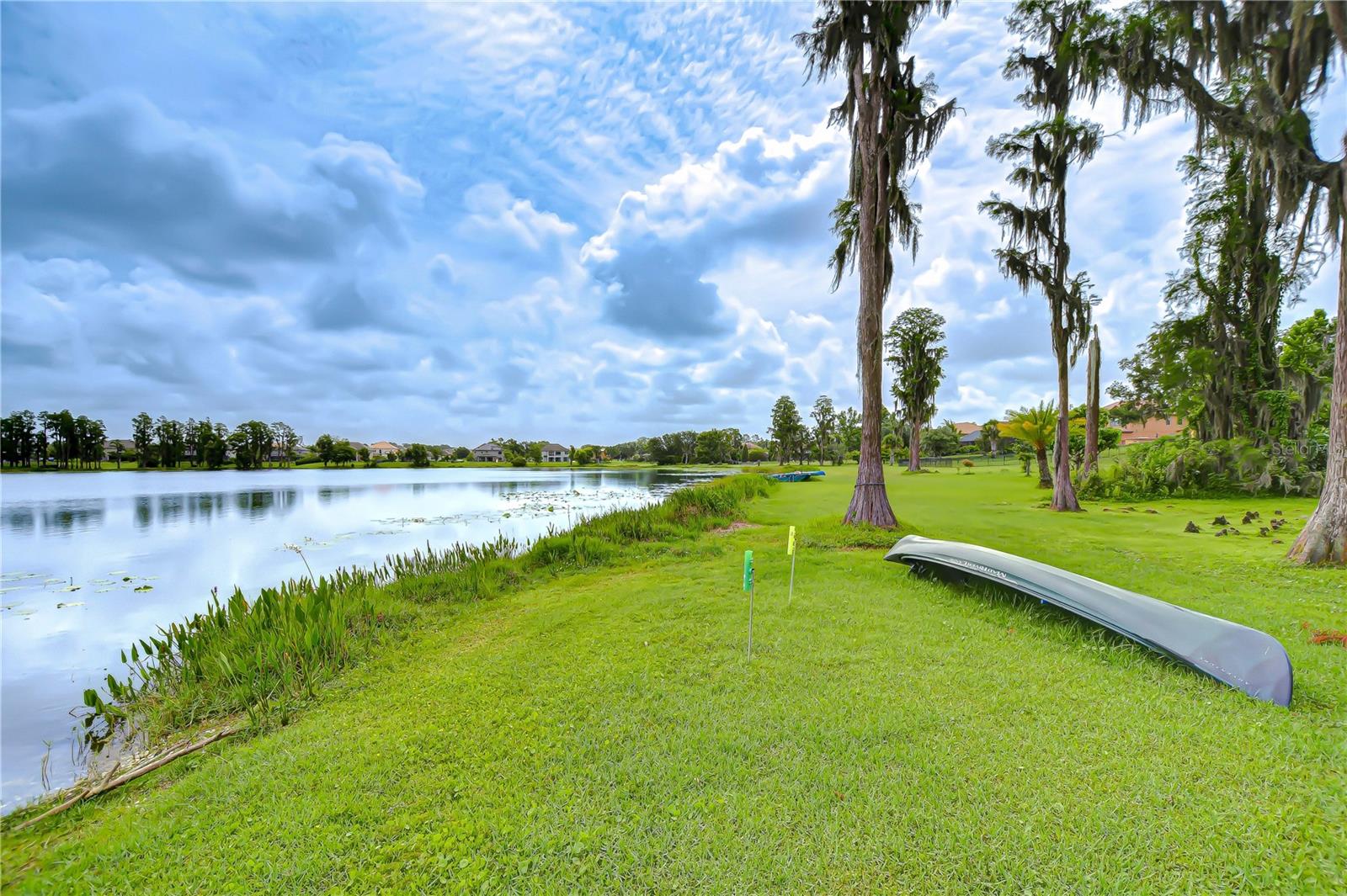The Toulon community surrounds the lake where you can fish!