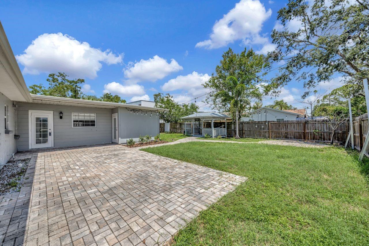 Rear Yard with brick paver patio