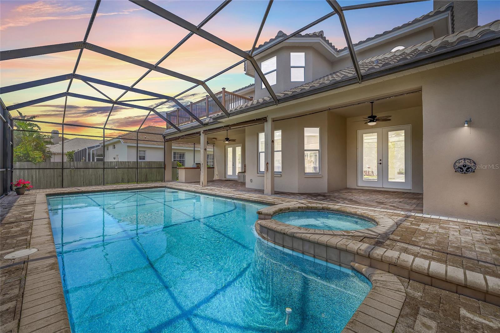 Gorgeous pool and spillover spa.