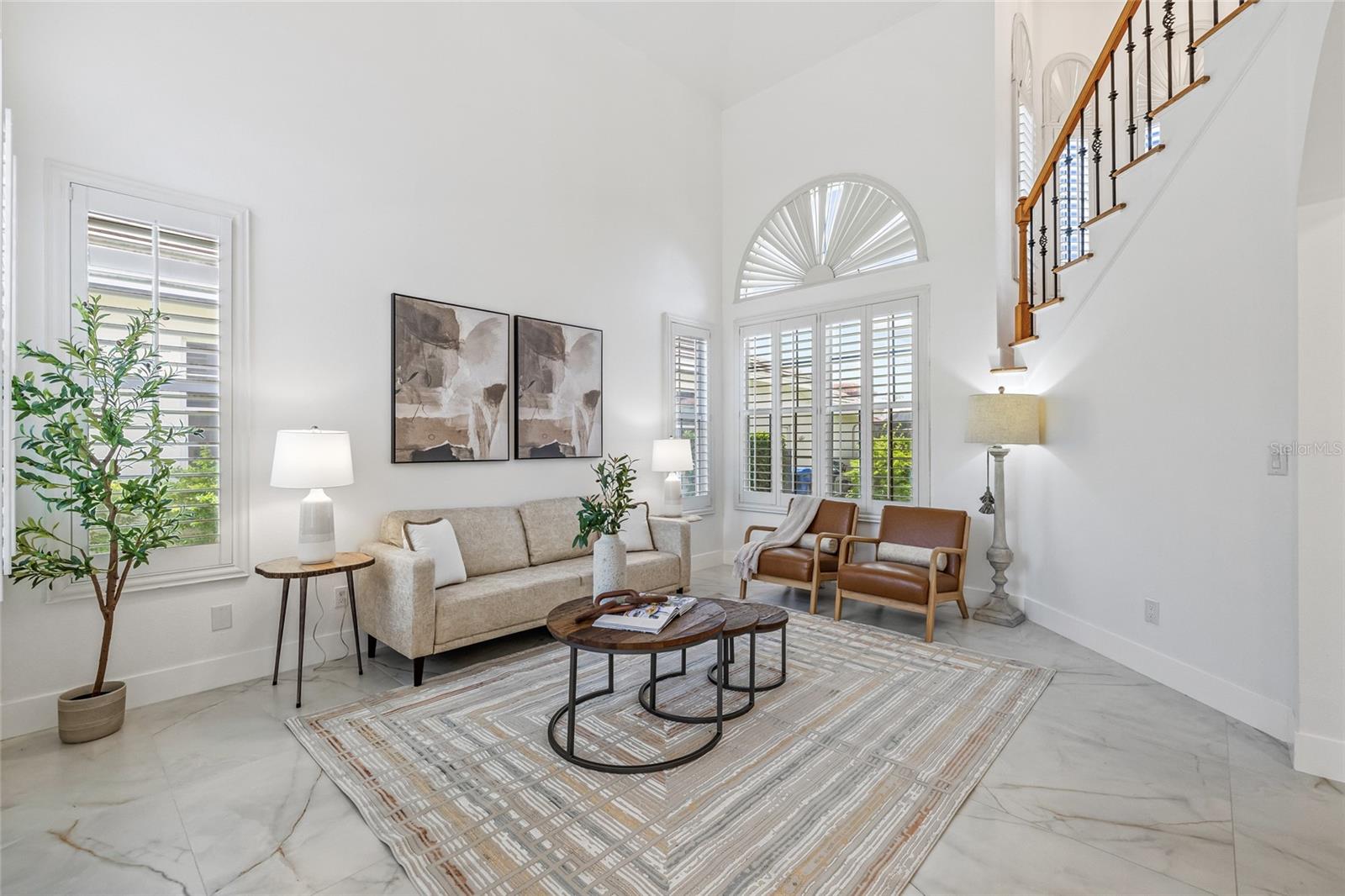 Amazing natural light from the high ceilings and bay windows.