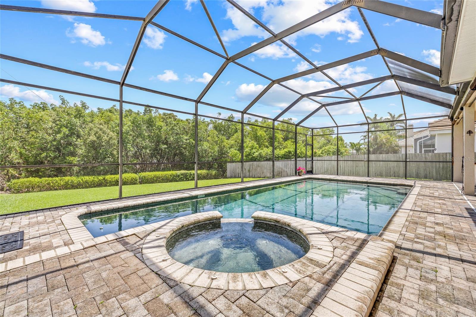 Stunning enclosed pool and spa.