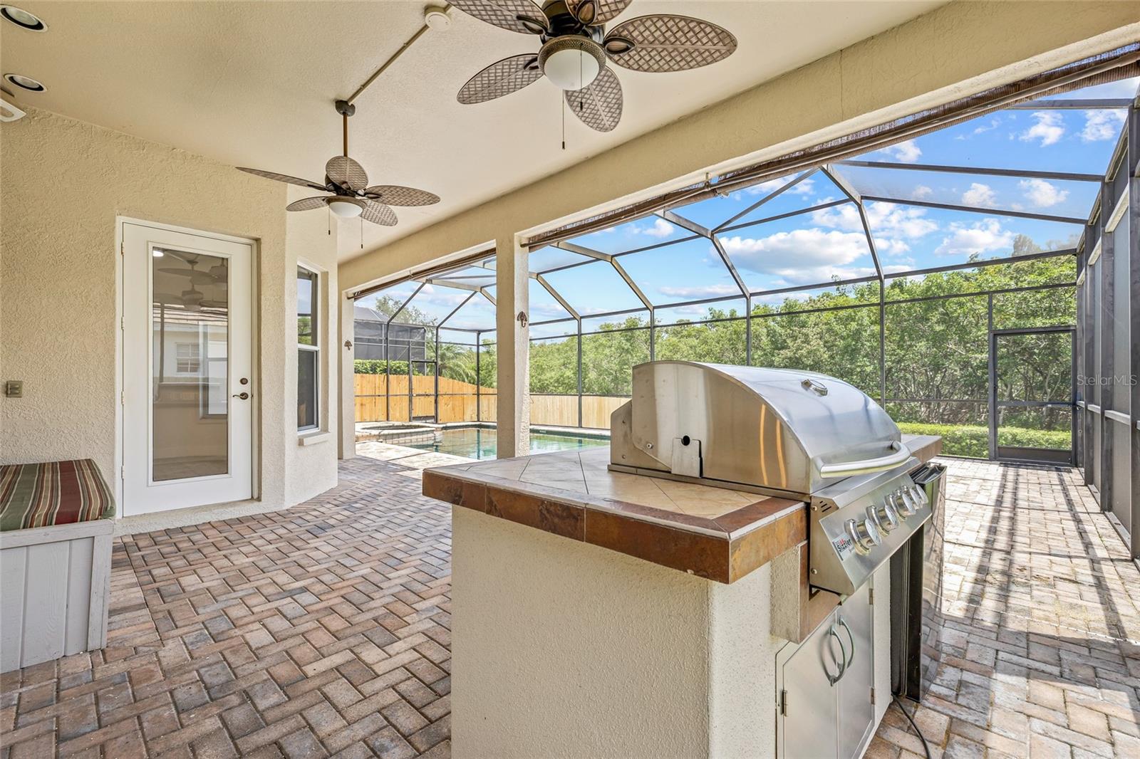 Enjoy cooking out on the outdoor grill.