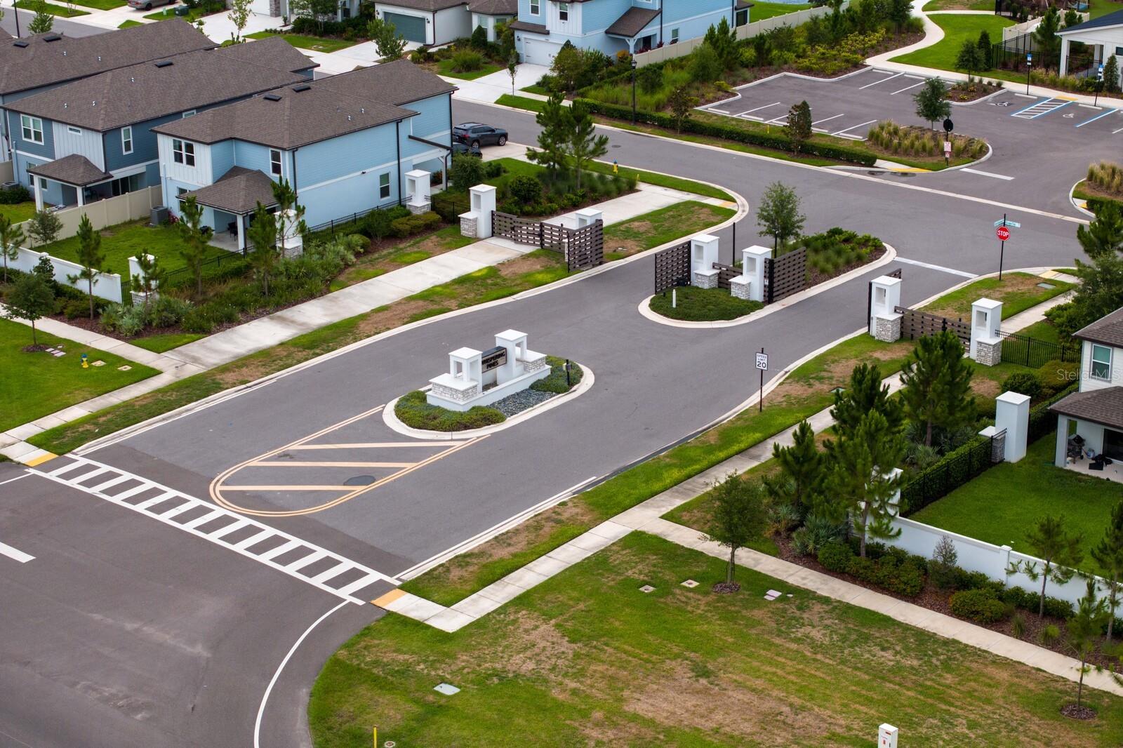 Main entrance into Whispering Pines gated community. There is another gated entry as well.