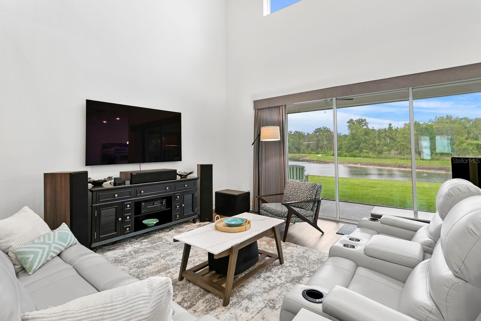 Gathering room with pocket sliders to patio