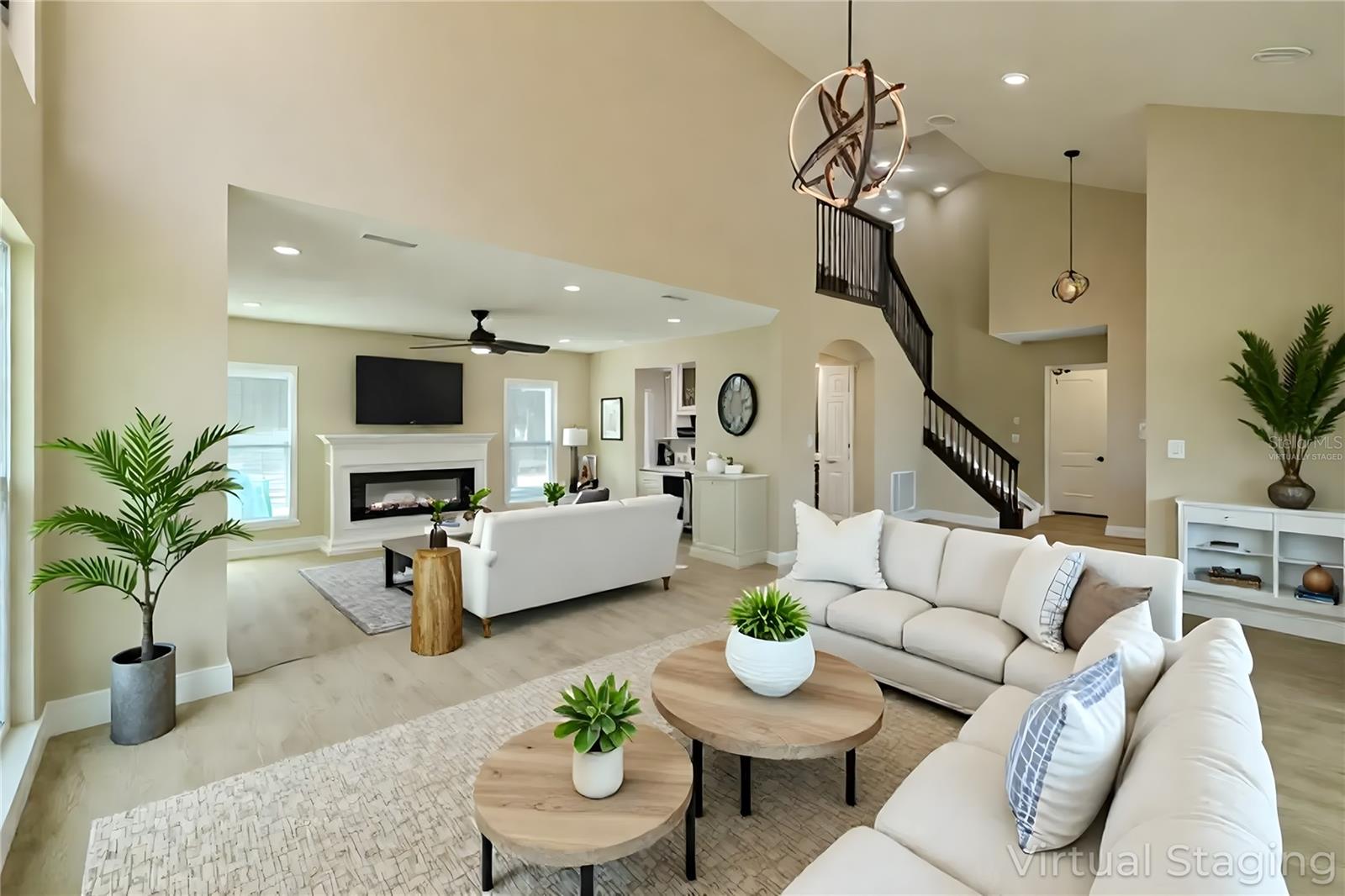 Living & Family Room - Virtually Staged