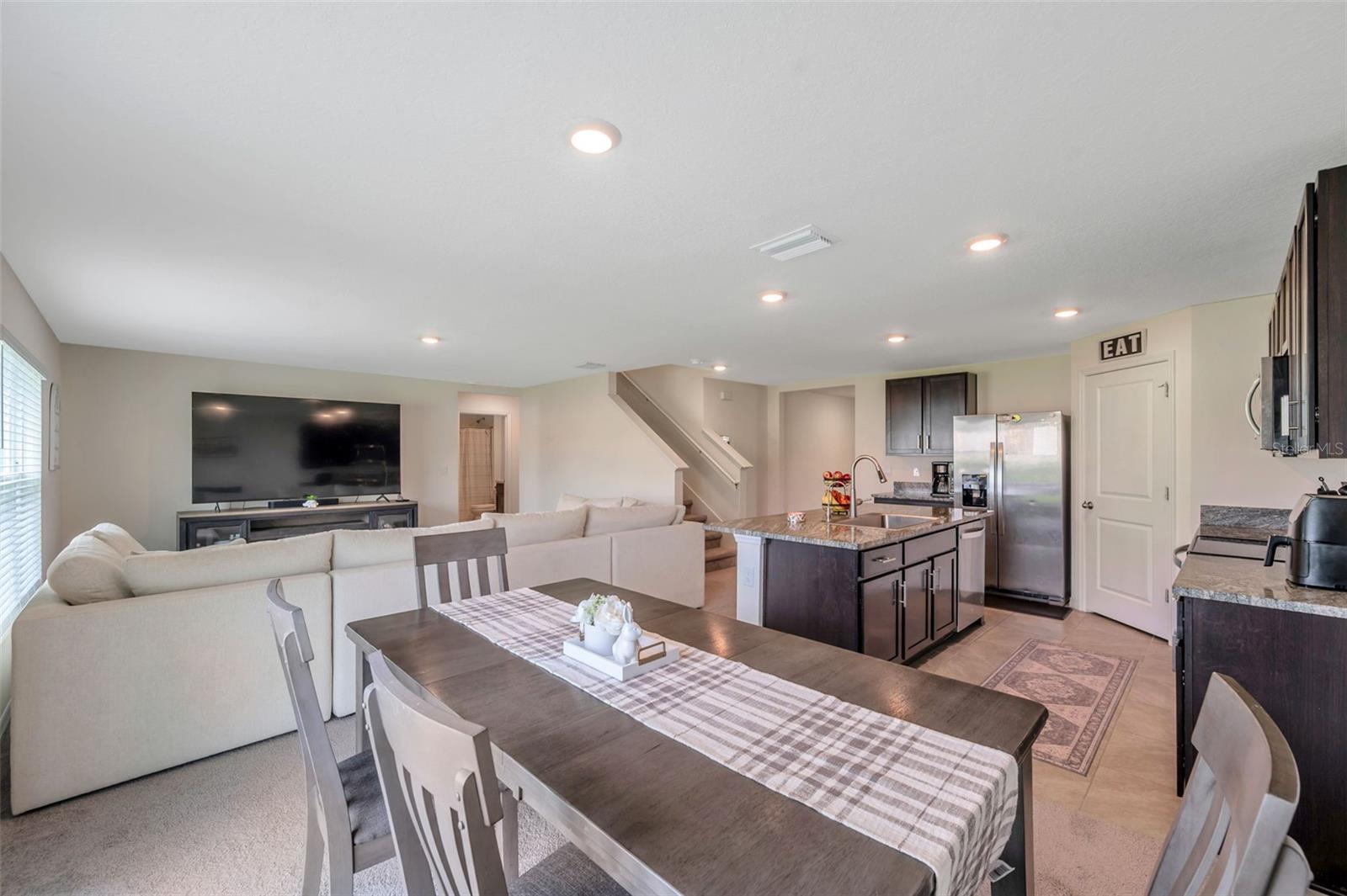 View of great room from back sliding doors