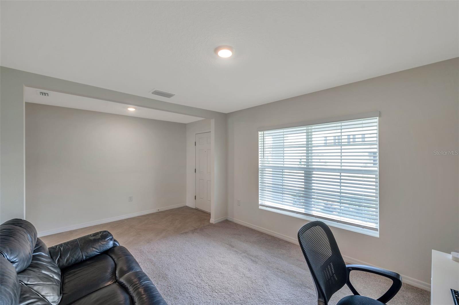 Downstairs flex room, left of entry