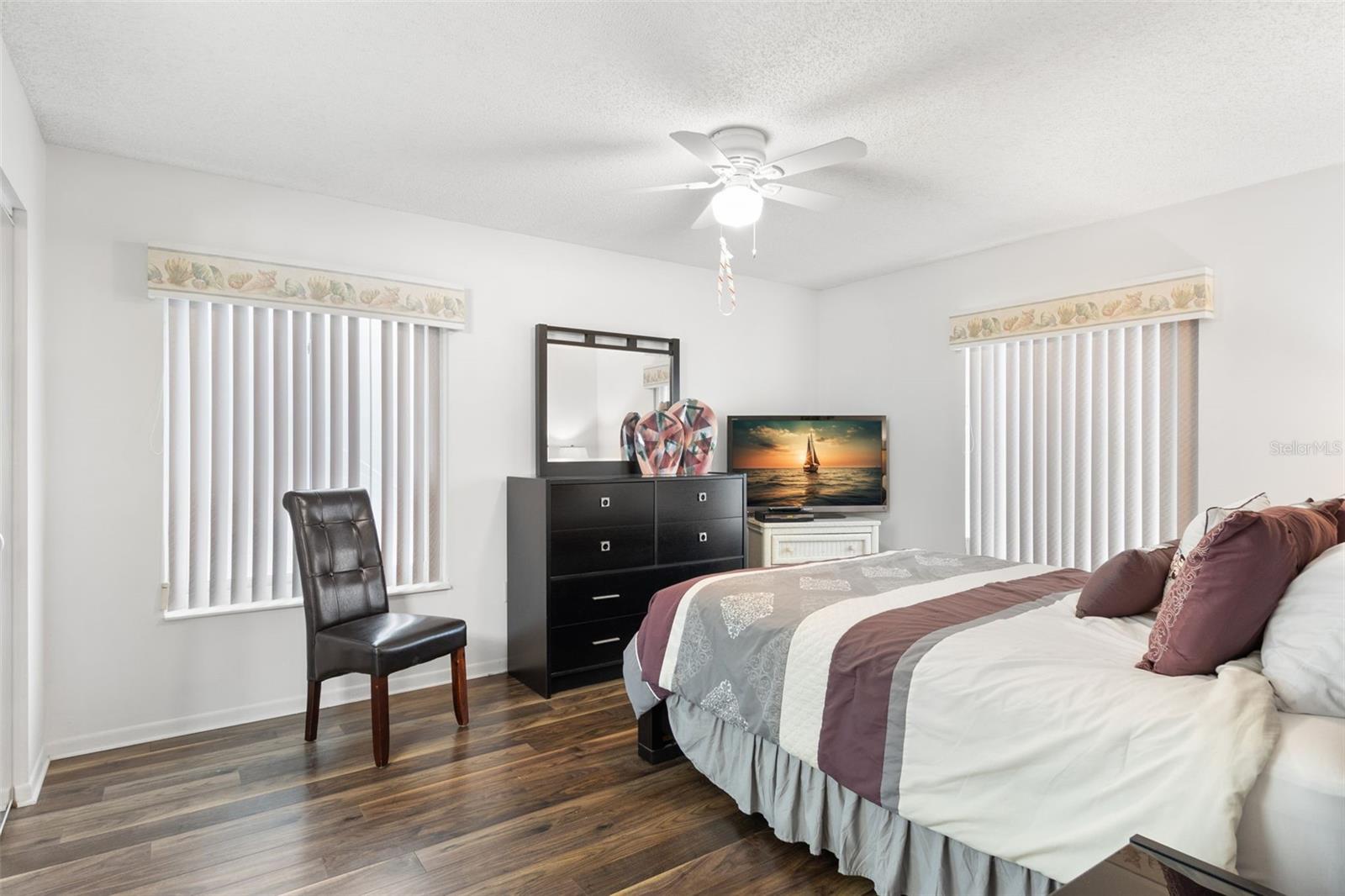Queen bed in Primary bedroom with bathroom
