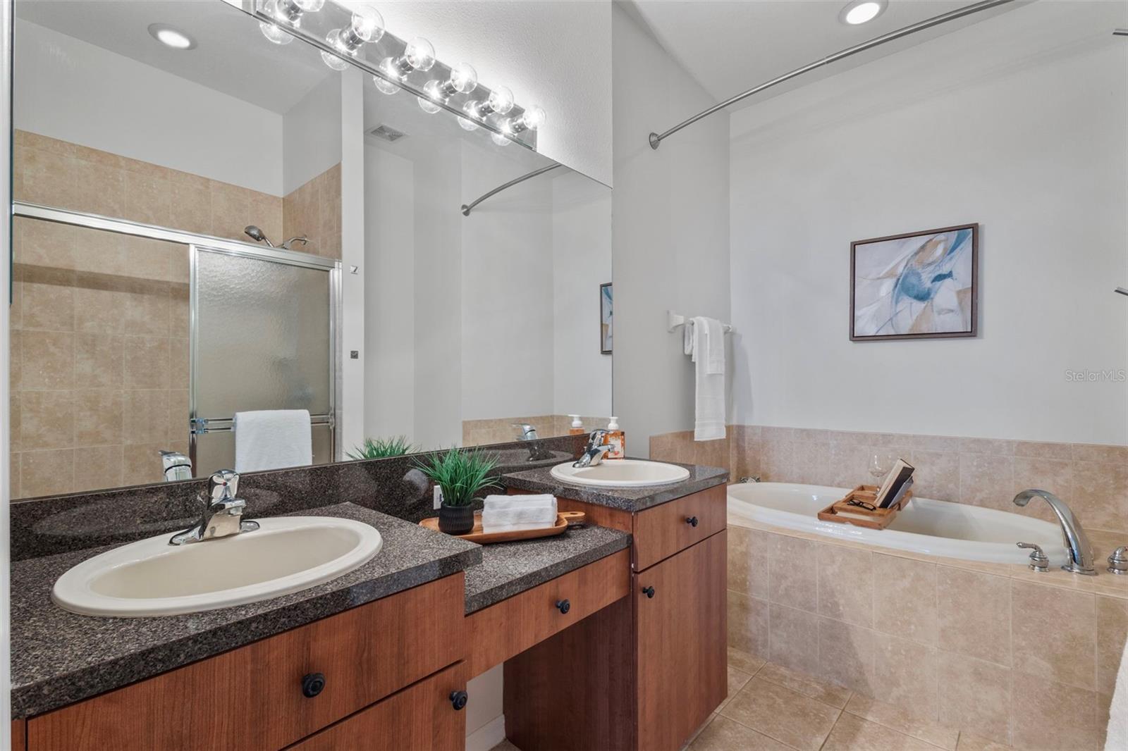 primary bath has double sinks