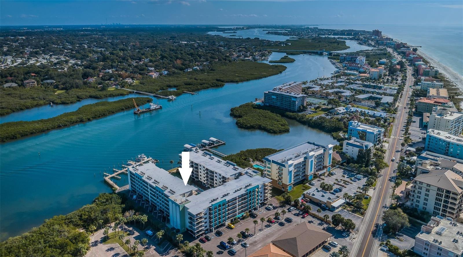 ... Aerial Of Golden Shores Looking South Down Indian Shores.