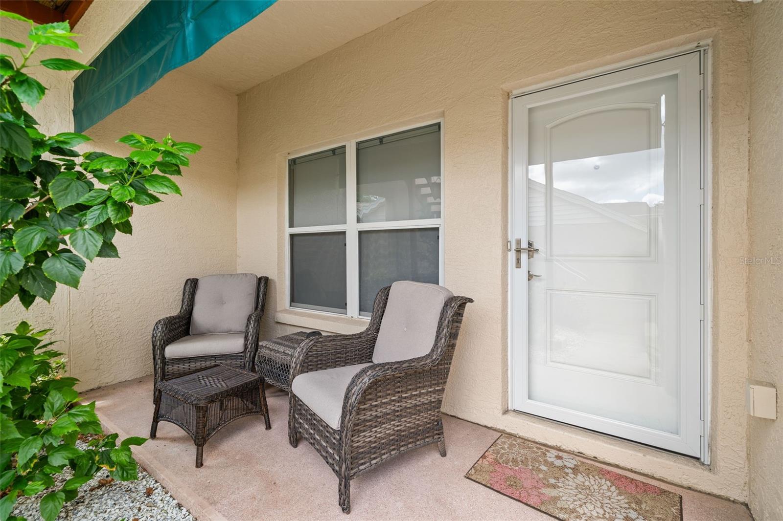 Front door: Newer hurricane rated door.