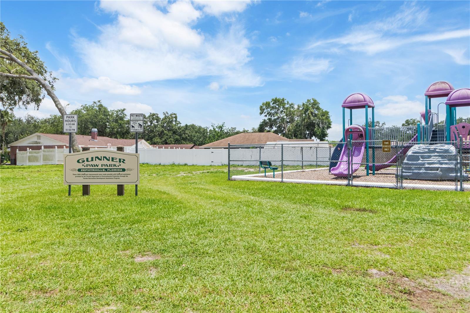 Local playground and dog park right outside the neighborhood