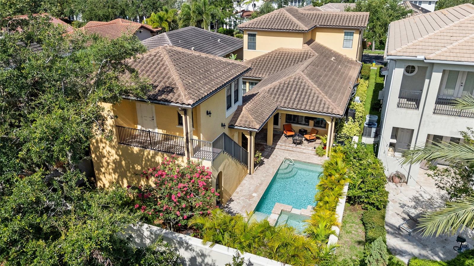 Aerial Pool and House