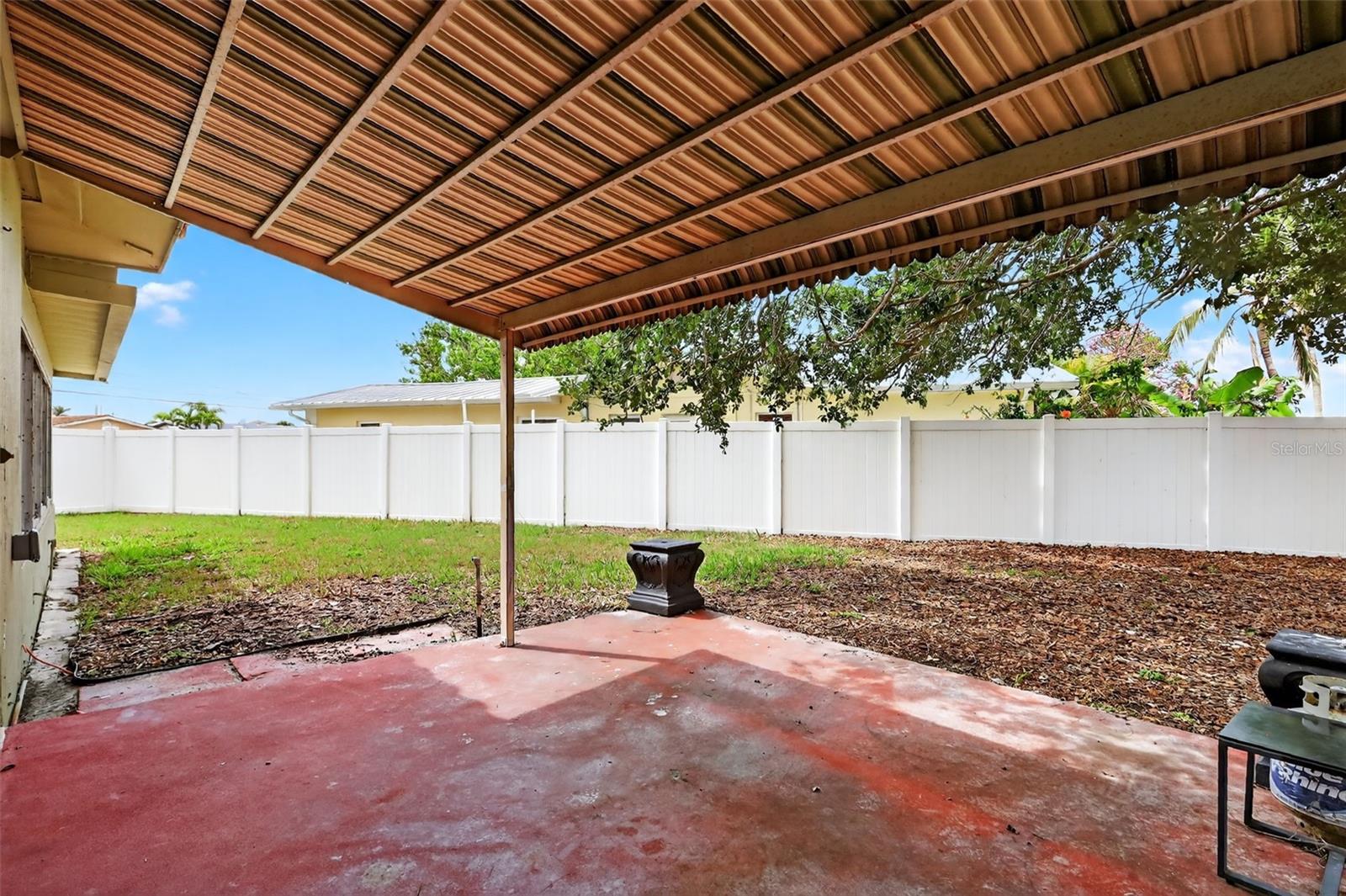Outdoor covered patio area