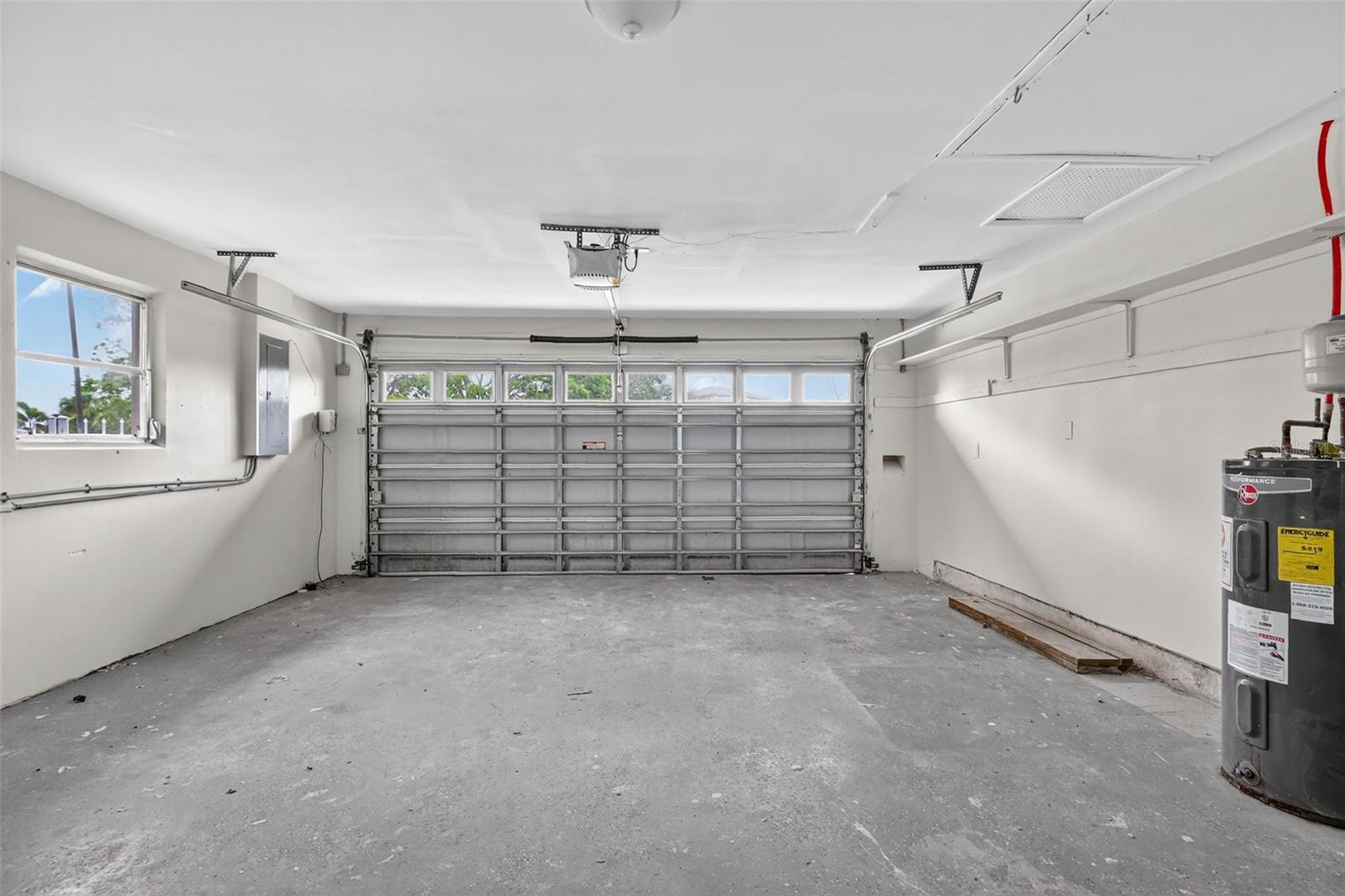 Garage area is spacious