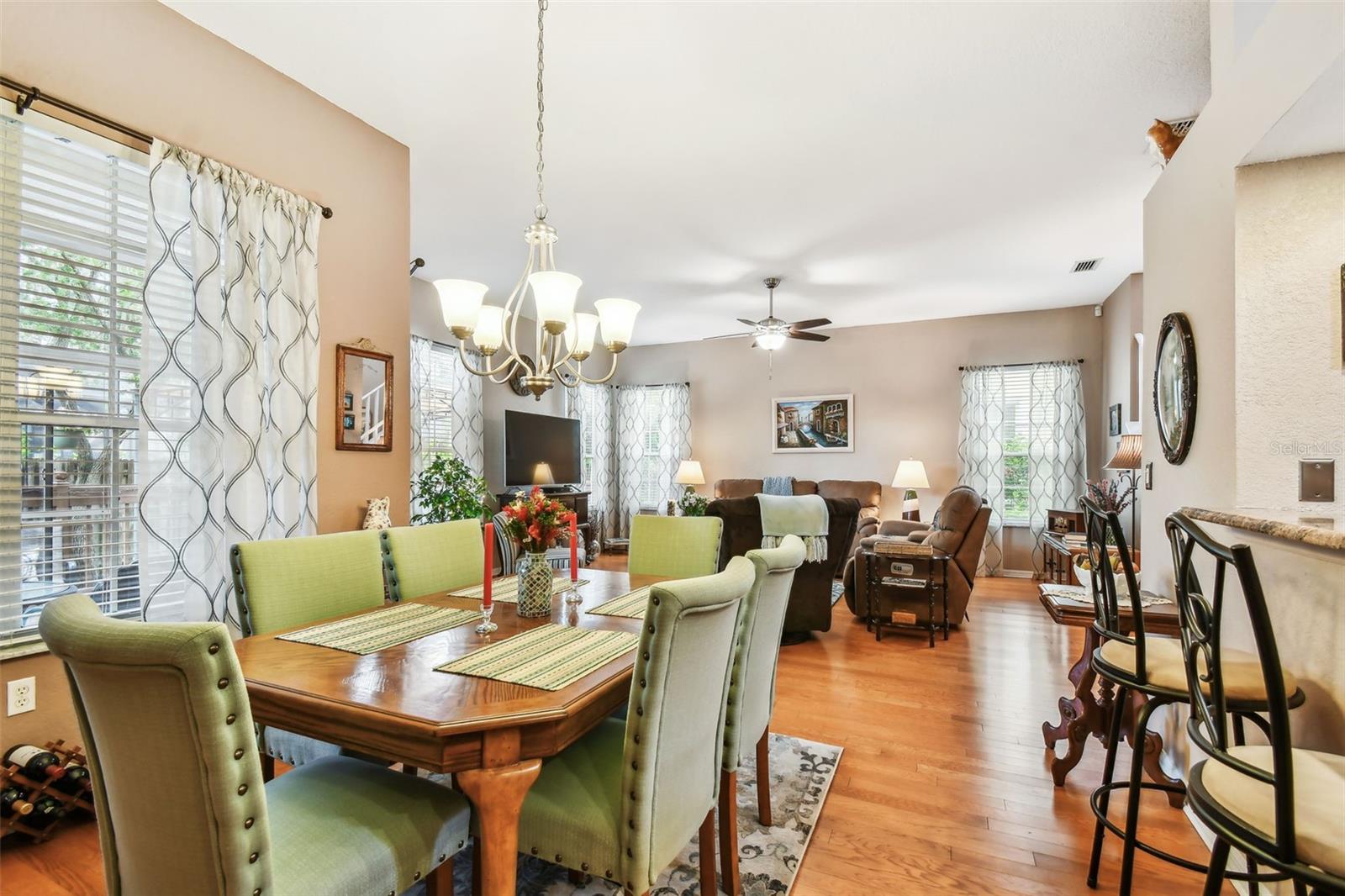 View of living room from dining room.