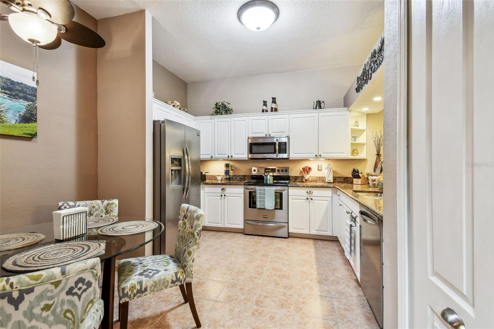 Kitchen with dining area.