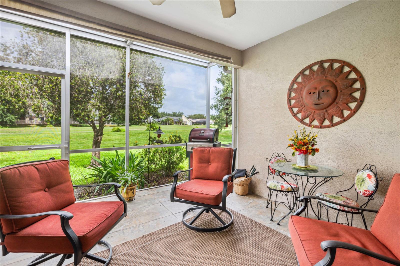 Lanai with view of golf course